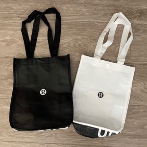 Lululemon Black and White Tote Bags